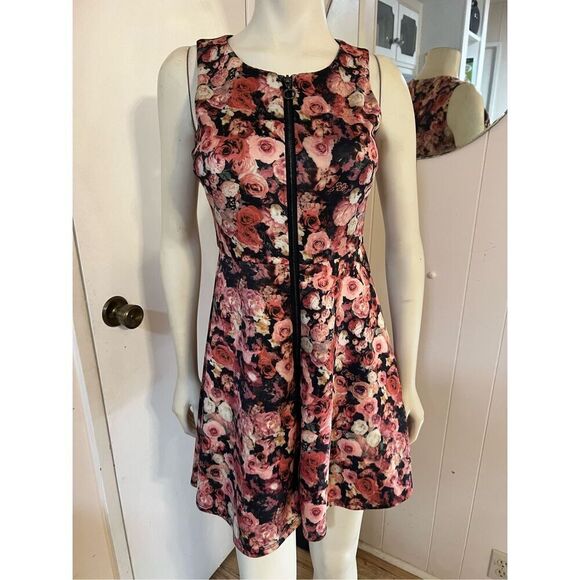 Forever 21 Contemporary Women’s Small Floral Sleeveless Front Zipper Midi Dress - Picture 5 of 6